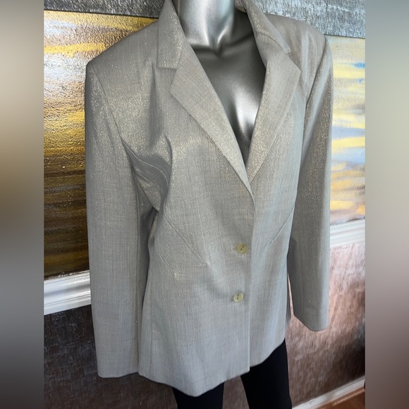 Nordstrom’s Garfield & Marks Light Tan and metallic Jacket Size 14 - Picture 1 of 9